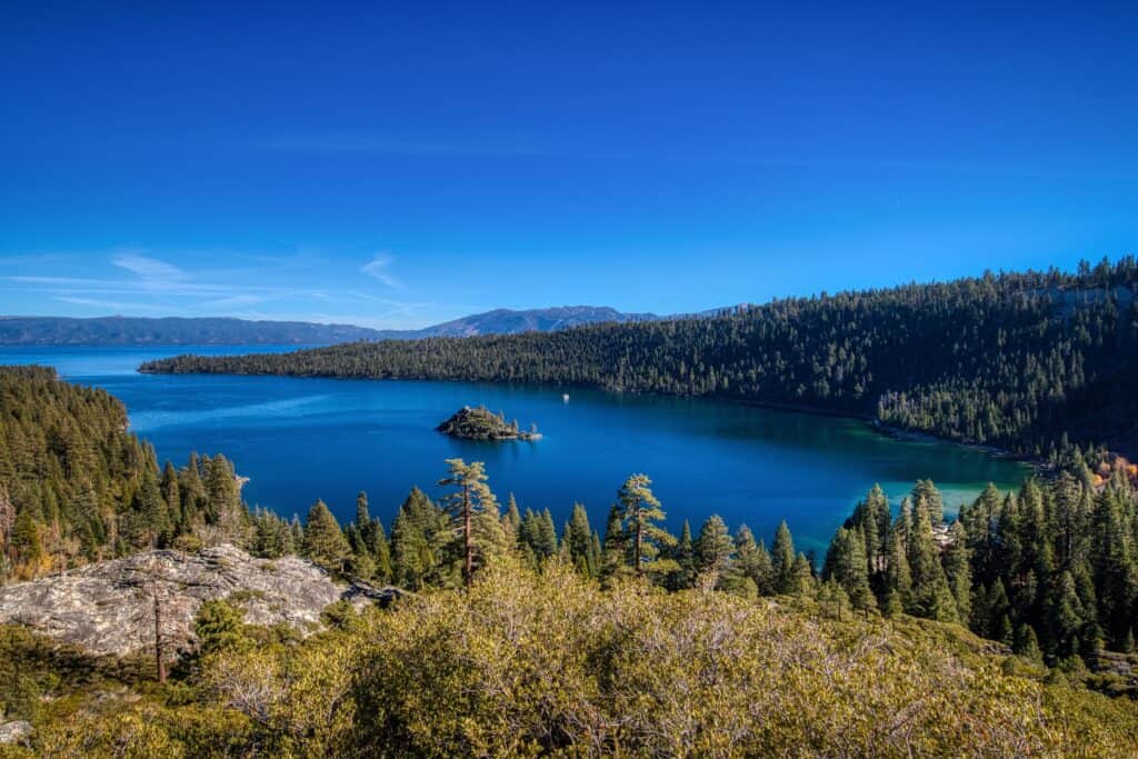 Stunning view of Lake Tahoe from Emerald Bay State Park